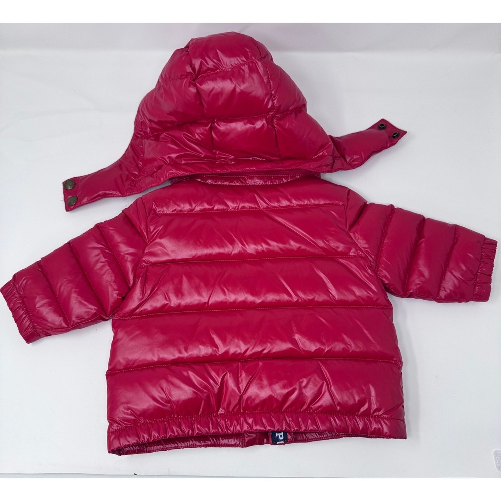 Ralph Lauren Puffer Jacket Girls Red Hooded Down Coat 6 Months - Picture 4 of 9